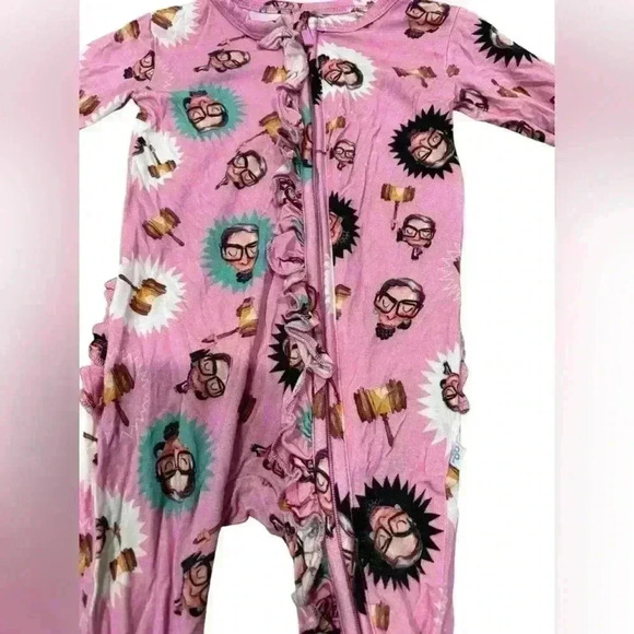 Posh Peanut Ruth Bader Ginsburg RBG Pajama Sleeper Bamboo Pajamas 6-9 months - Picture 3 of 6